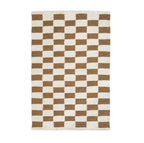 Zapotec Checkered Rug in Umber & Ivory