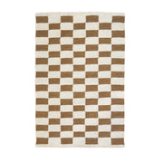 Zapotec Checkered Rug in Umber & Ivory