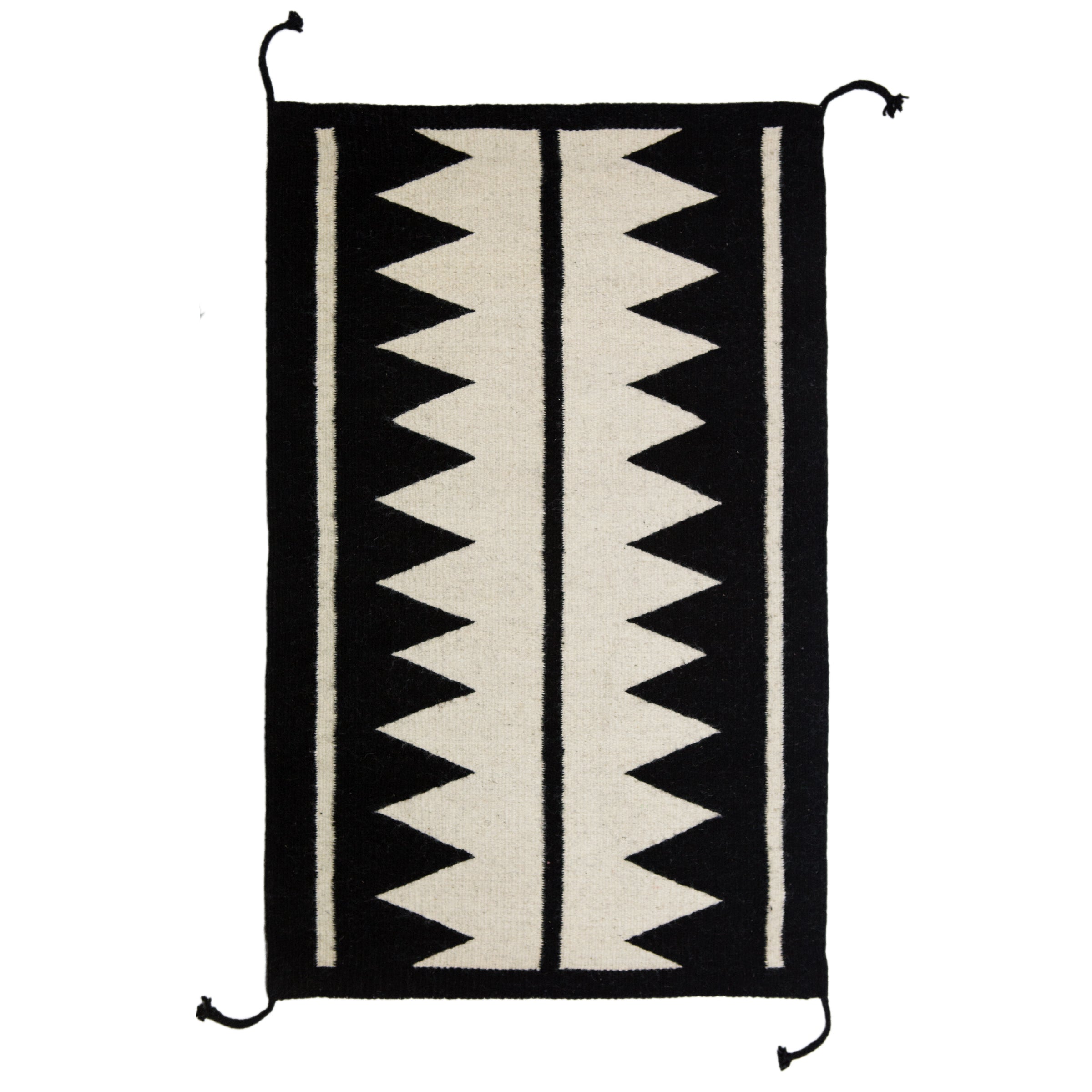 Zapotec Black & Ivory Rug #5