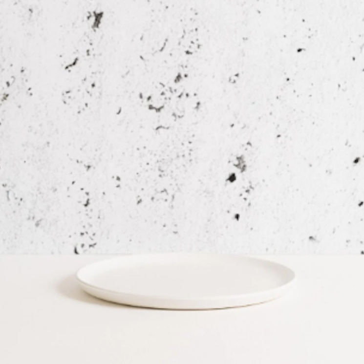 Flat Salad/Dinner Plate | Edan 9.4" - Matte White Stoneware Set
