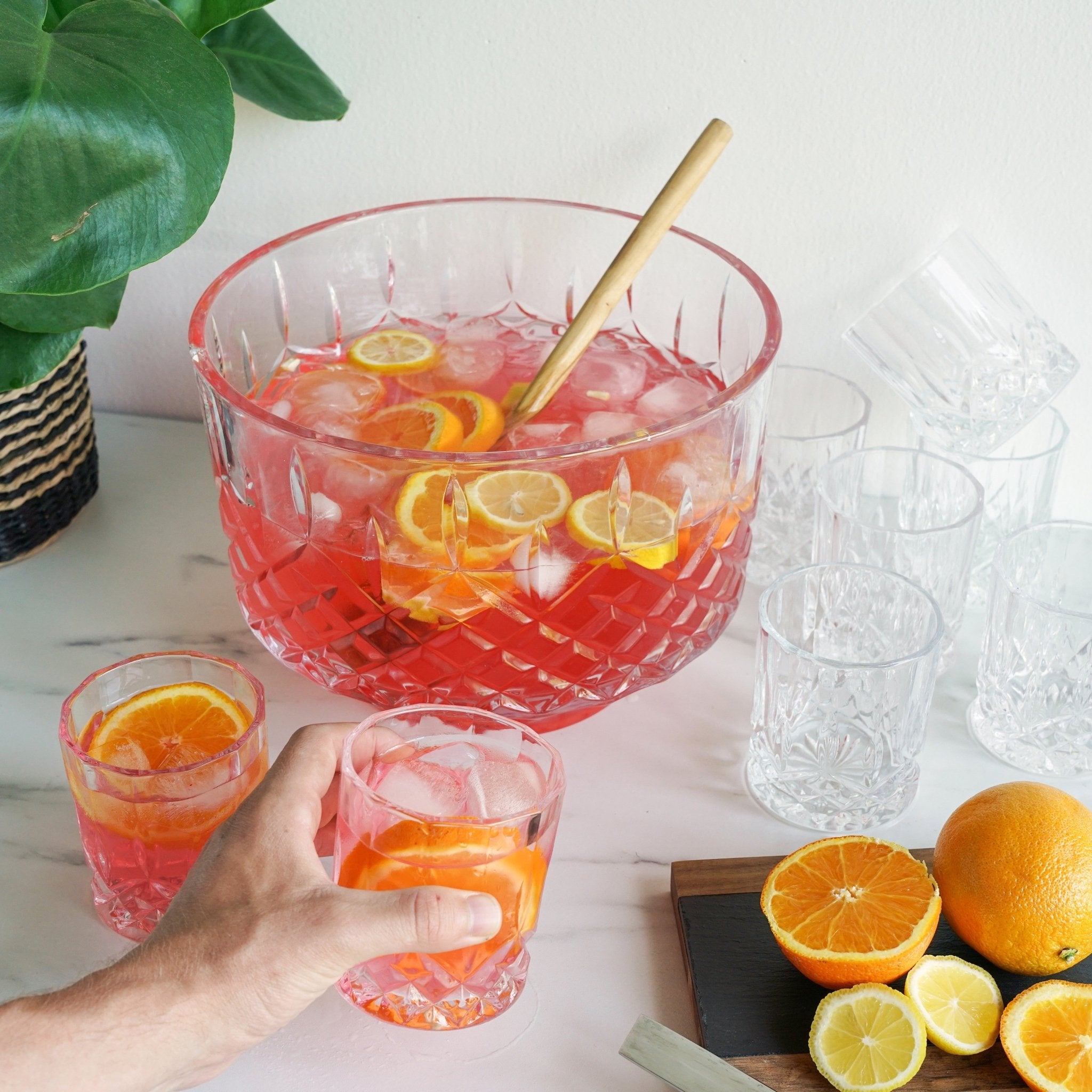 Admiral Crystal Punch Bowl and Tumbler Set - Shop_nameViski