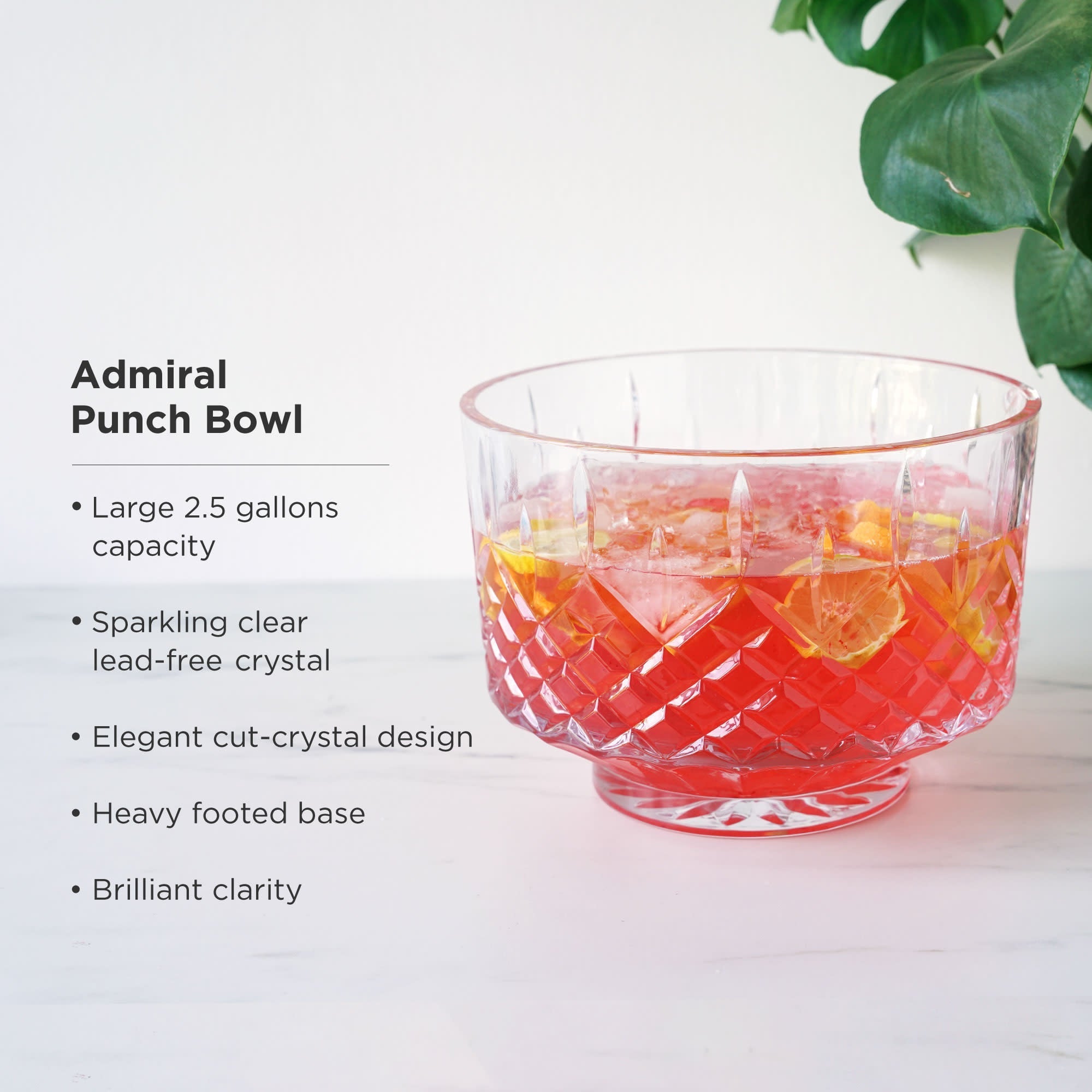 Admiral Crystal Punch Bowl and Tumbler Set.