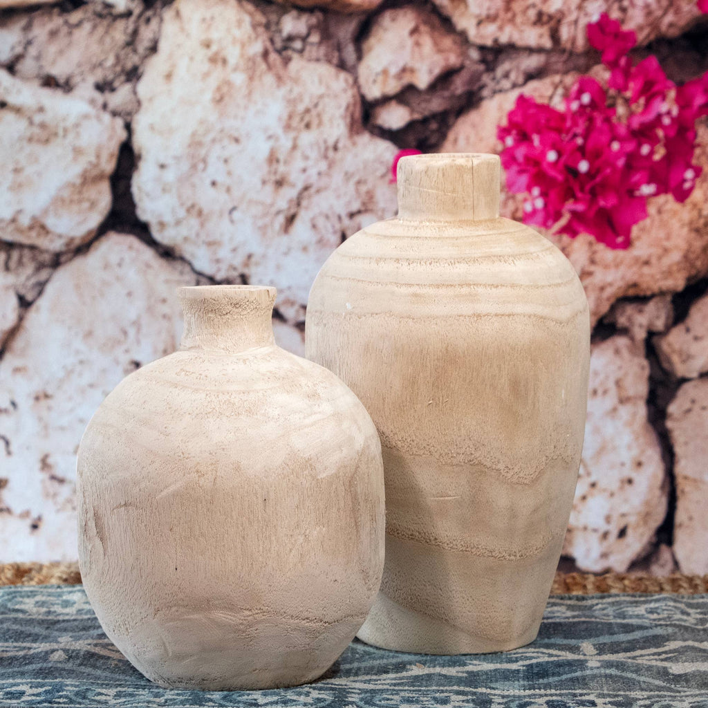Andaluca - Paulownia Wood Round Vase.