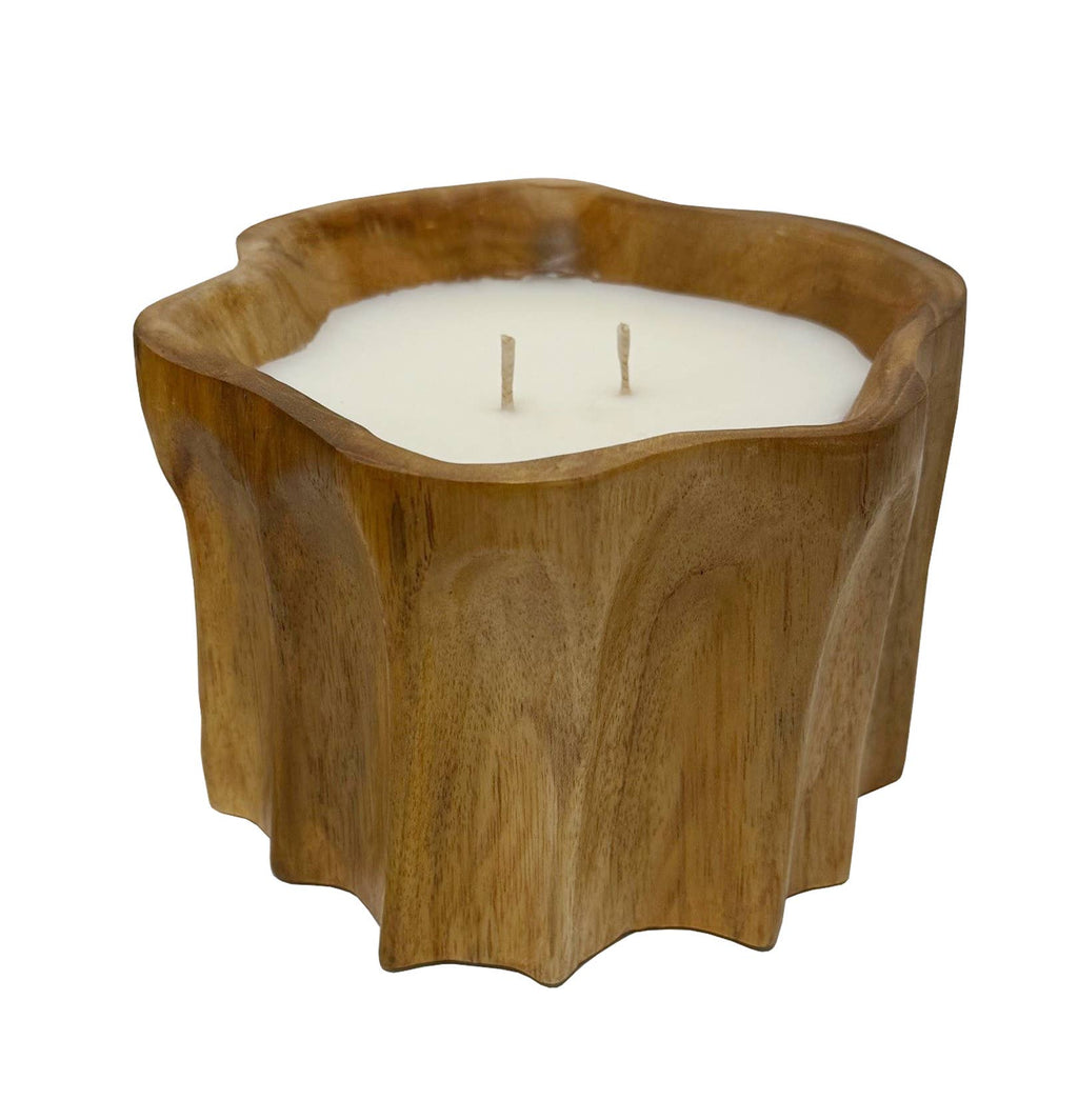 Andaluca - Petite Teak Organic Bowl Candle.