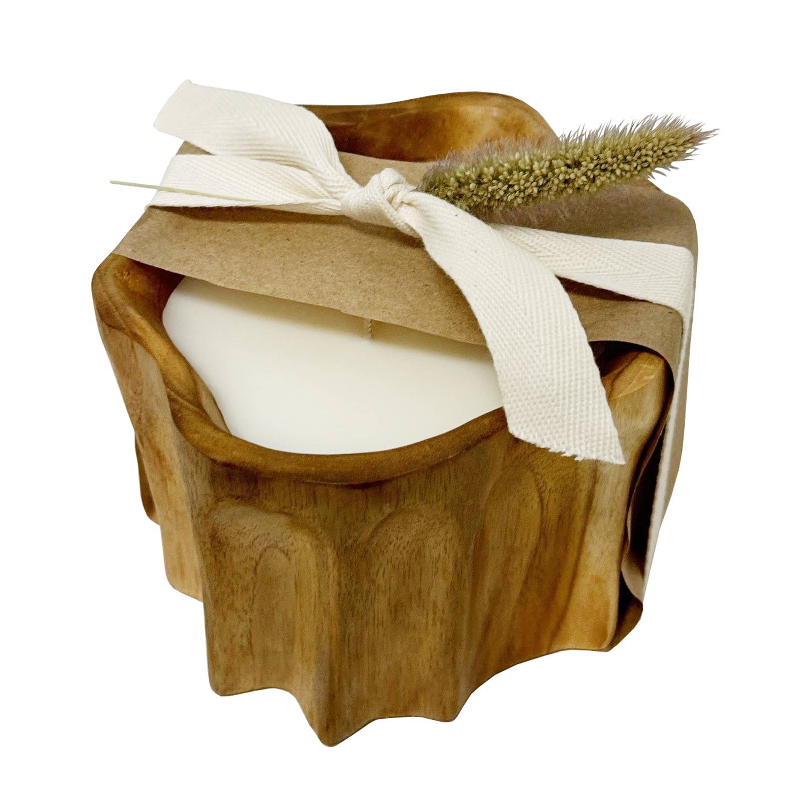 Andaluca - Petite Teak Organic Bowl Candle.