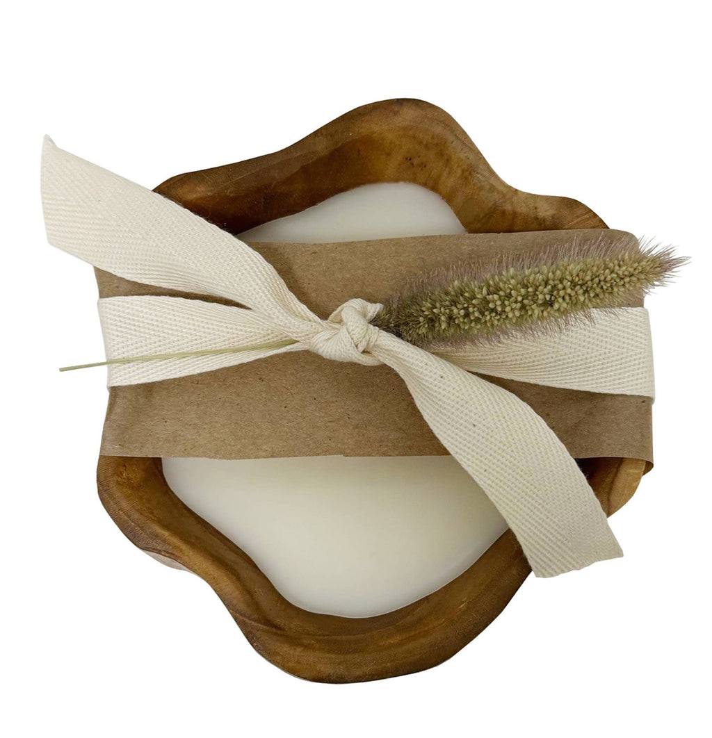 Andaluca - Petite Teak Organic Bowl Candle.
