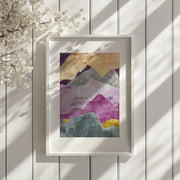 Sunset Mountains Large Framed Print
