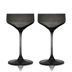 Reserve Nouveau Crystal Coupe Glasses in Smoke Set of 2