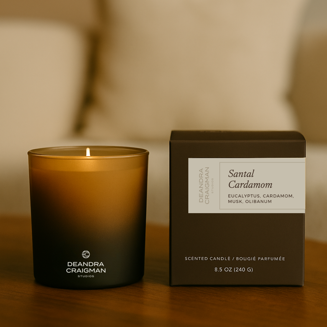 Santal Cardamom Candle & Playlist.