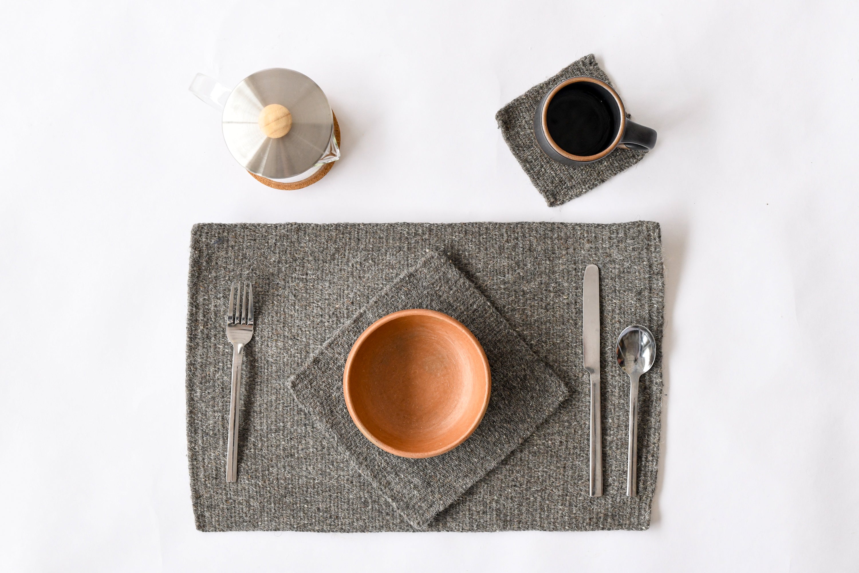 Handwoven Wool Placemat Set.
