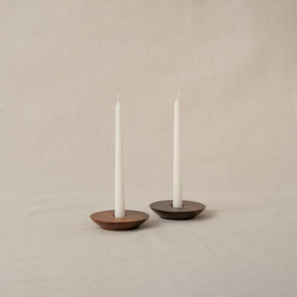 Dish Candlestick Holder Pair