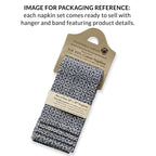 VERTEX Hand Block Printed Napkins - Set of 4. Cotton - Fair Trade - Artisan Made