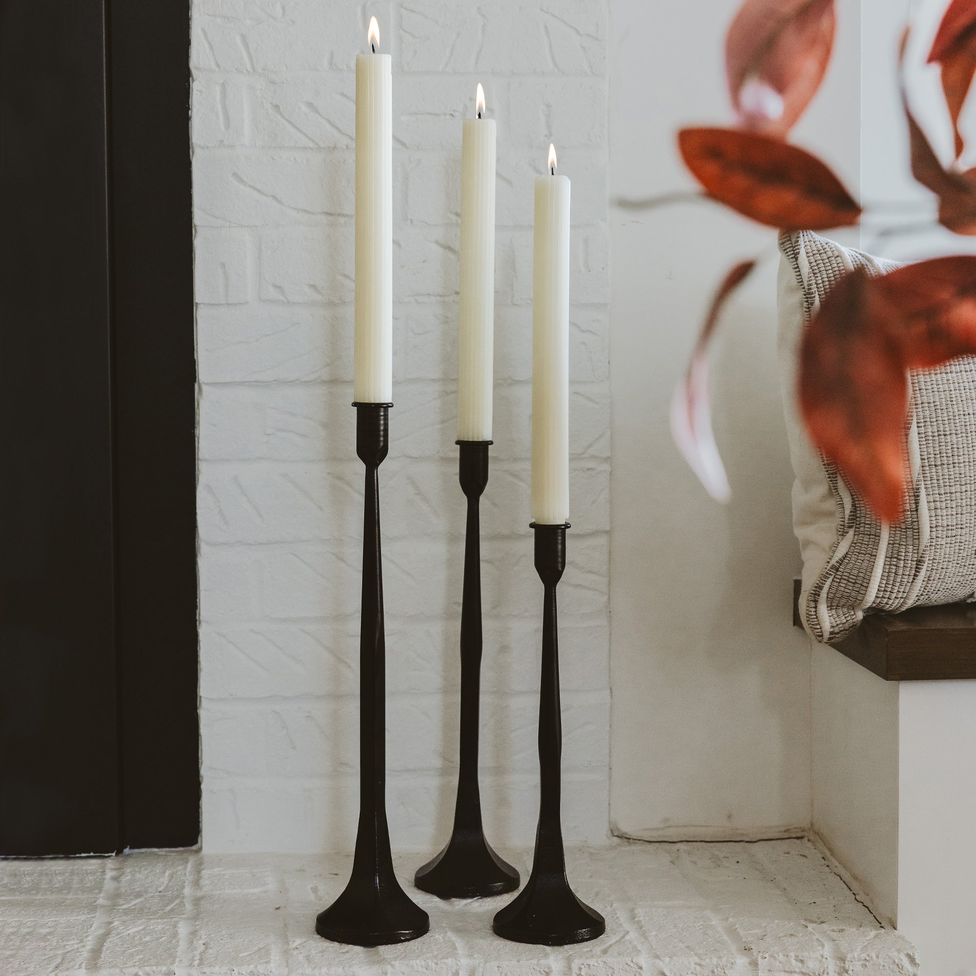 Cast Iron Taper Candle Holders.