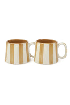 Ceramic Brown Stripe Coffee cup - 3.5 x 2.5 Inches ( Set of 2 ) - Shop_nameCasa Amarosa | Home Goods