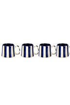 Ceramic Dark Blue Stripe Coffee cup - 3.5 x 2.5 Inches ( Set of 4 ) - Shop_nameCasa Amarosa | Home Goods