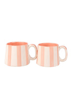 Ceramic Pink Stripe Coffee cup - 220ml - 3.5 x 2.5 Inches (Set of 2) - Shop_nameCasa Amarosa | Home Goods