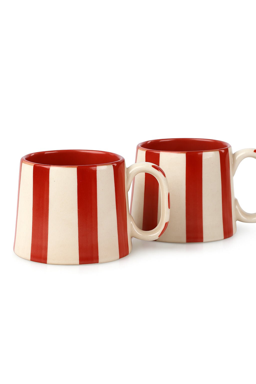 Ceramic Red Stripe Coffee cup - 3.5 x 2.5 Inches ( Set of 2 ) - Shop_nameCasa Amarosa | Home Goods