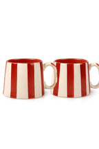 Ceramic Red Stripe Coffee cup - 3.5 x 2.5 Inches ( Set of 2 ) - Shop_nameCasa Amarosa | Home Goods