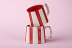 Ceramic Red Stripe  Coffee cup - 3.5 x 2.5 Inches ( Set of 4 ).