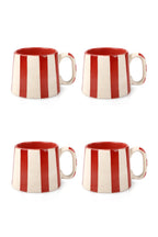 Ceramic Red Stripe Coffee cup - 3.5 x 2.5 Inches ( Set of 4 ) - Shop_nameCasa Amarosa | Home Goods