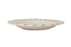 Ceramic Stripe Dinner Plate, Yellow - 10 x 10 x 1.25 Inches ( Set of 2 ).