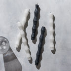 Charcoal  Geometric Pillar Candle (Set of 2).