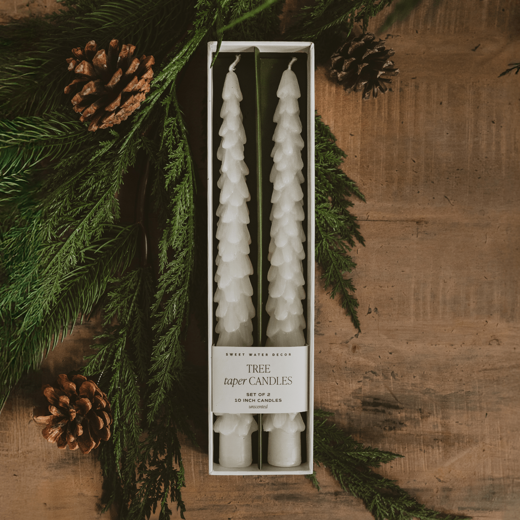 Cream Tree Taper Candles - Set of 2 - Shop_nameSweet Water Decor