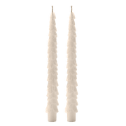 Cream Tree Taper Candles - Set of 2.