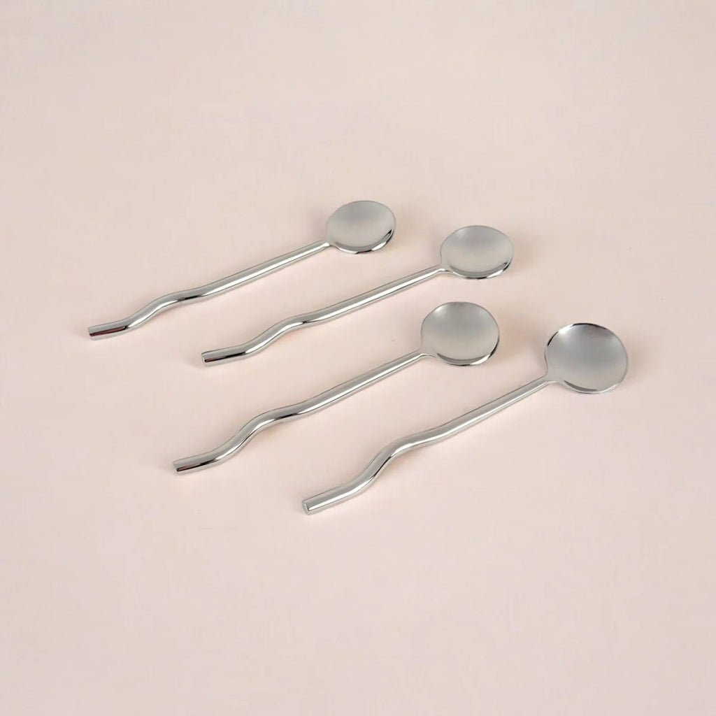 Wavy Handcrafted Stainless Silver Finish Cutlery