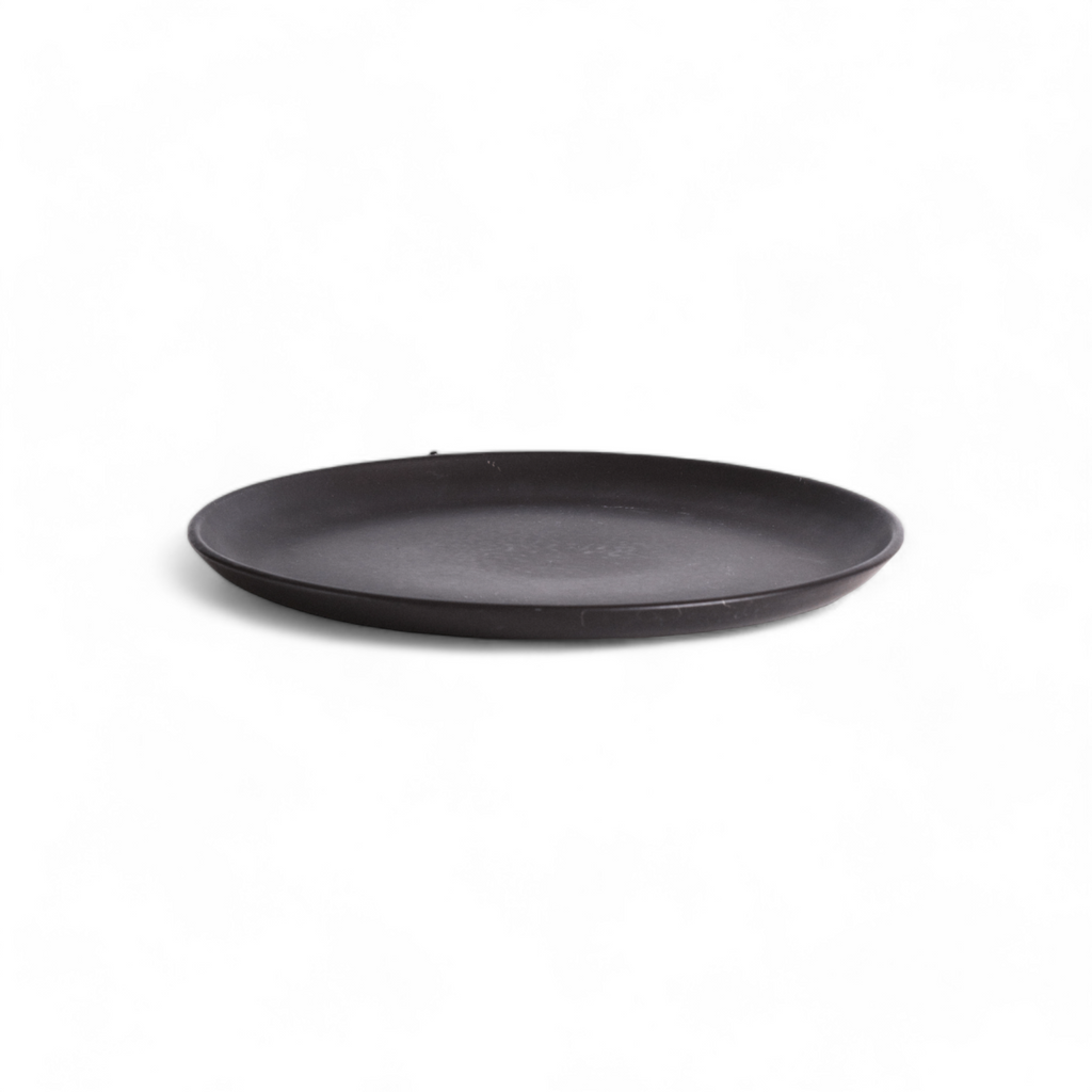 Flat Salad/Dinner Plate | Edan 9.4" - Matte Black Stoneware