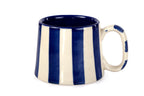 Ceramic Dark Blue Stripe  Coffee cup - 3.5 x 2.5 Inches ( Set of 4 )