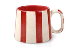 Ceramic Red Stripe  Coffee cup - 3.5 x 2.5 Inches ( Set of 2 )