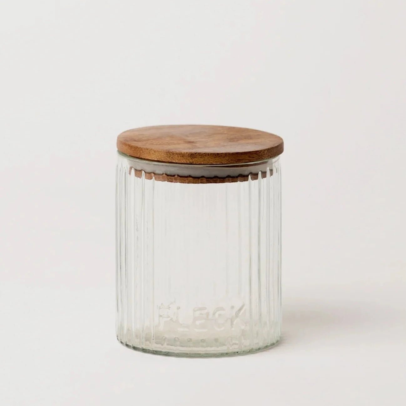 Fluted Glass Storage Jars - set of 3 - dwellandremainFleck