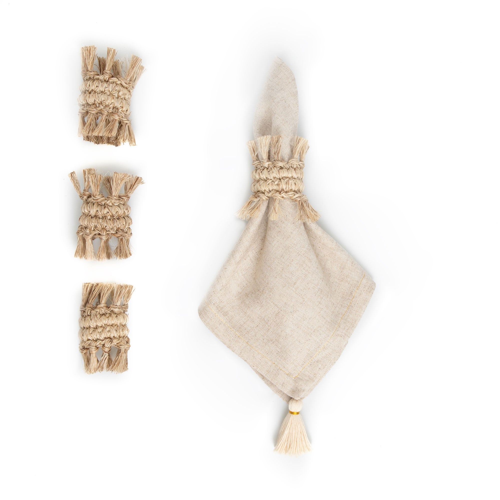 Fringes Napkin Ring - set of 4.