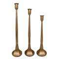 Gold Cast Iron Taper Candle Holders.
