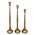 Gold Cast Iron Taper Candle Holders.