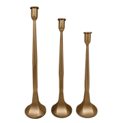 Gold Cast Iron Taper Candle Holders.