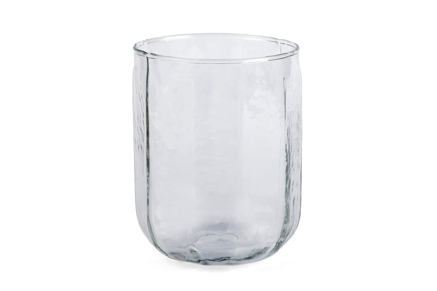 Hammered Water Glass , Natural - 4 X 3 Inches.