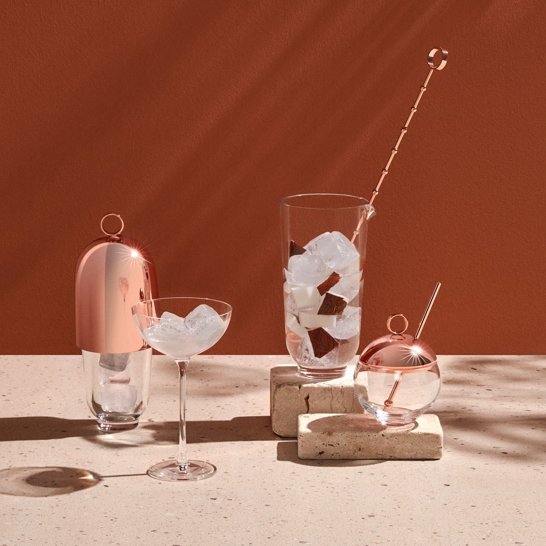 Hepburn Mixing Glass with Metal Stirrer.