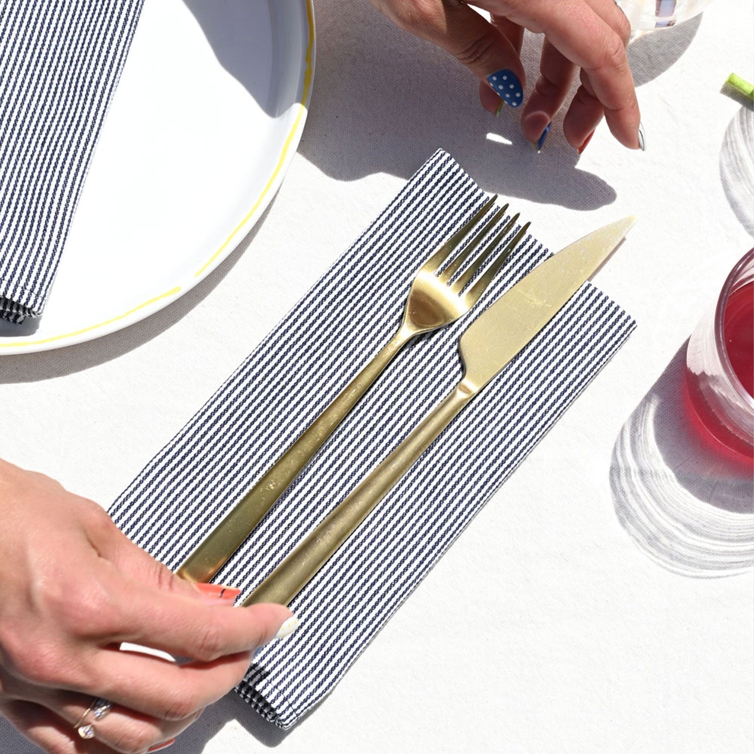 Hickory Stripe Napkins | Set of 4.