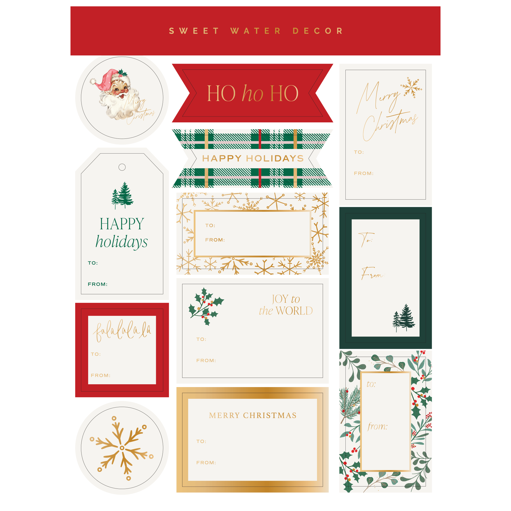 Holiday Classic Gift Tags Set.