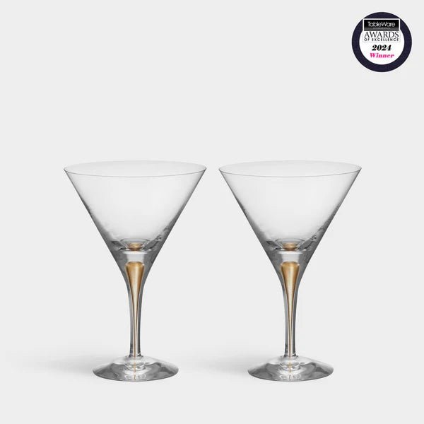 Intermezzo Gold Martini Glasses - Set of 2.