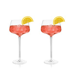 Raye Angled Crystal Amaro Spritz Glasses Set of 2.