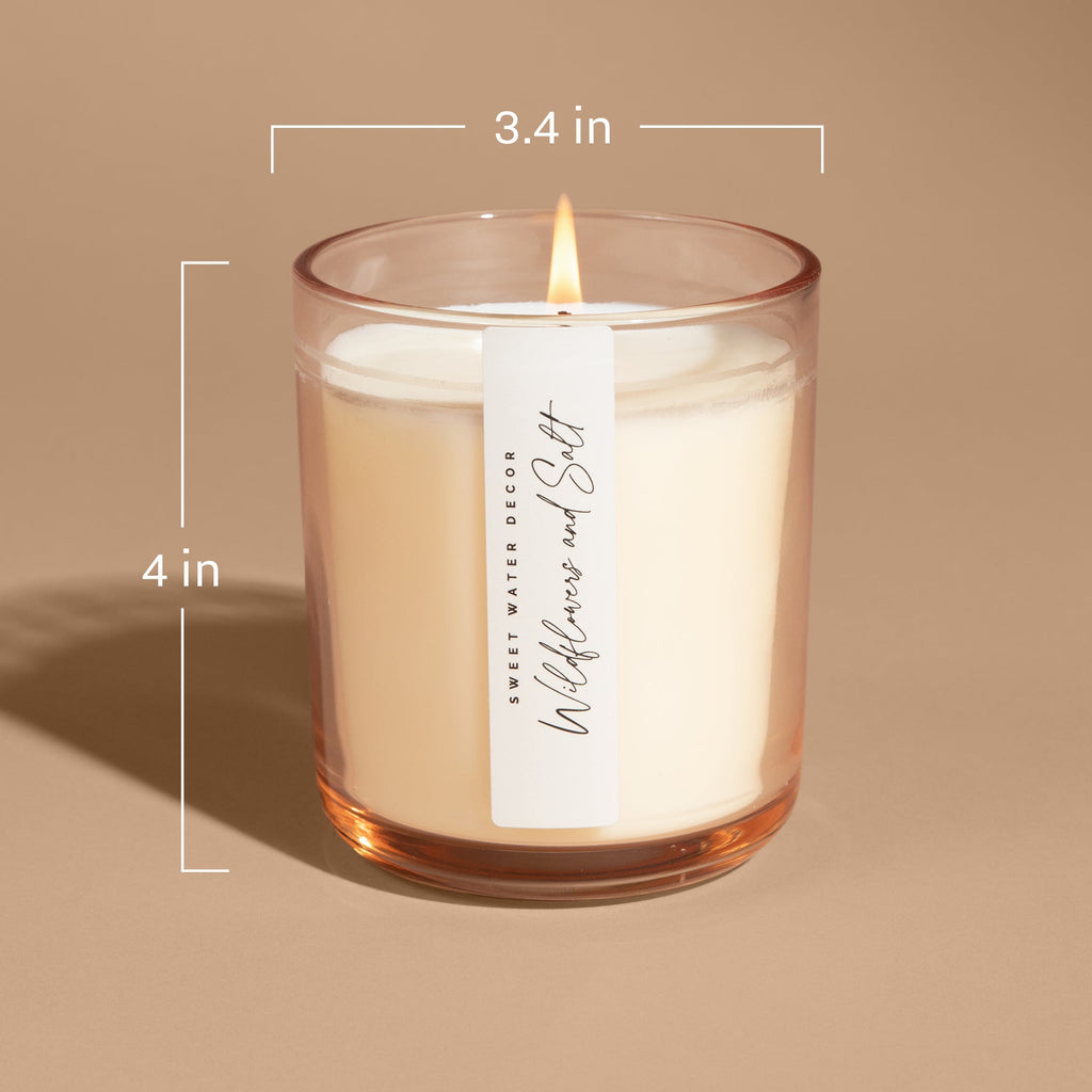 Lavender and Sage Soy Candle - Tinted Glass Jar - 12 oz - Shop_nameSweet Water Decor