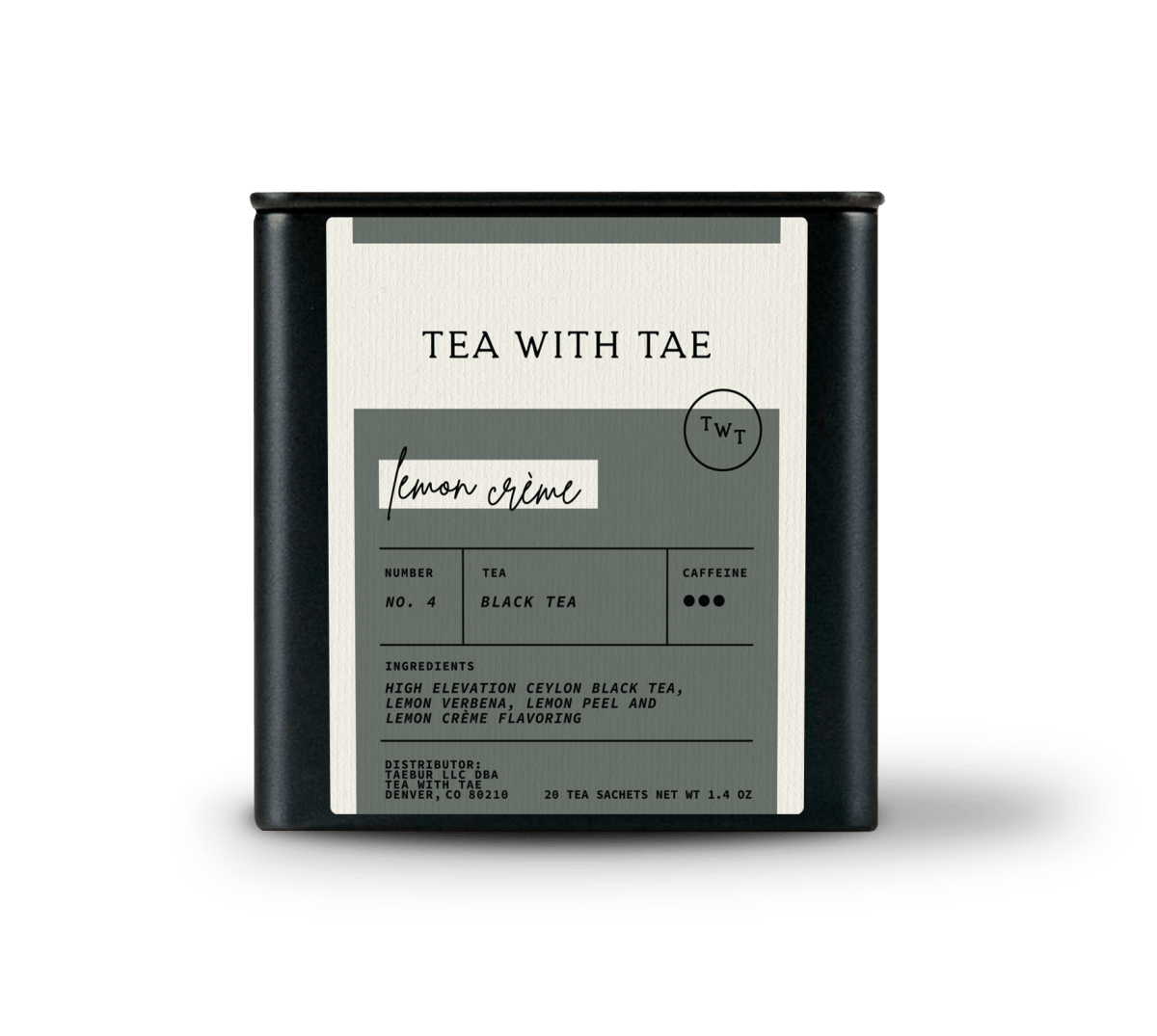 Lemon Crème Tea Tin Gift (20 tea sachets).