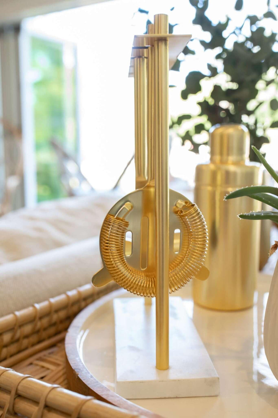 Luxe Gold & Marble Hanging Bar Tool Set  by be HOME.