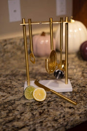 Luxe Gold & Marble Hanging Bar Tool Set  by be HOME.