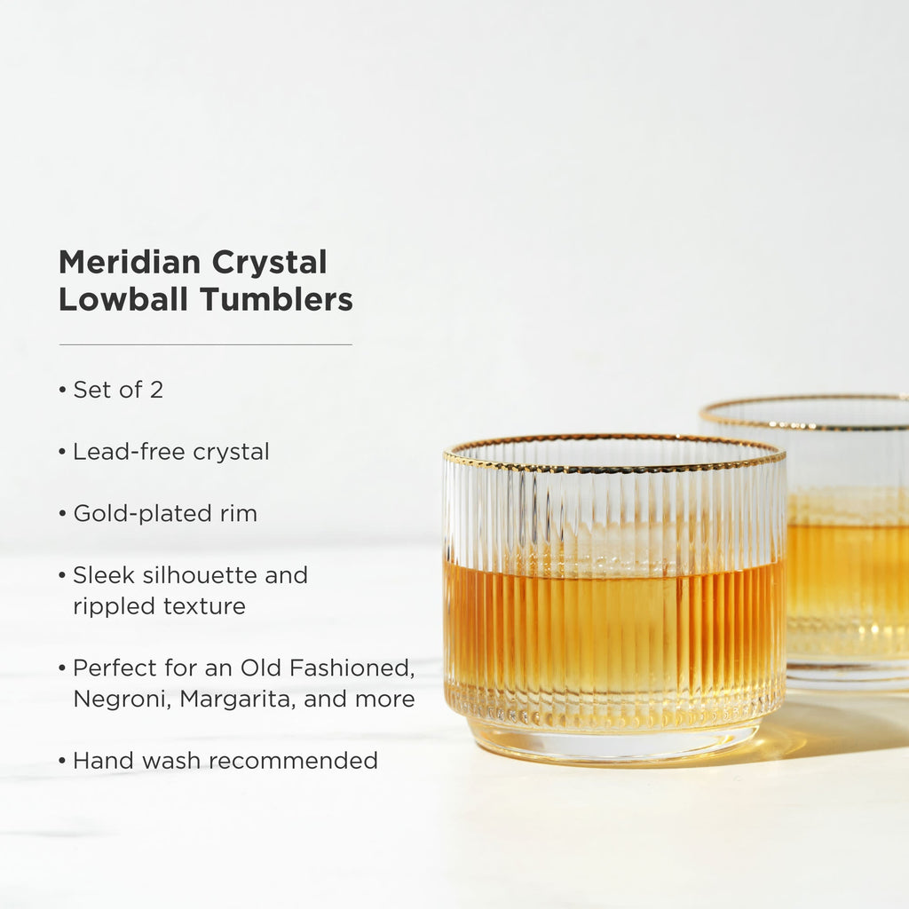 Meridian Crystal Lowball Tumblers Set of 2.