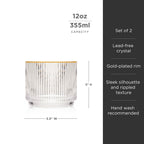 Meridian Crystal Lowball Tumblers Set of 2.