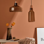 Mono Lamp Smoke with Copper Socket Tall.